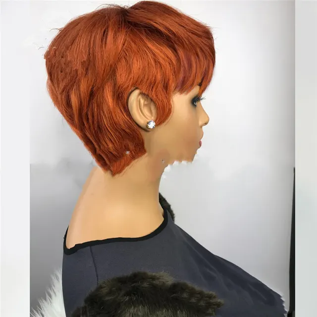 Beauty Short Hair Wig Chemical Fiber Hair Cover Golden - Shop at LoveMi