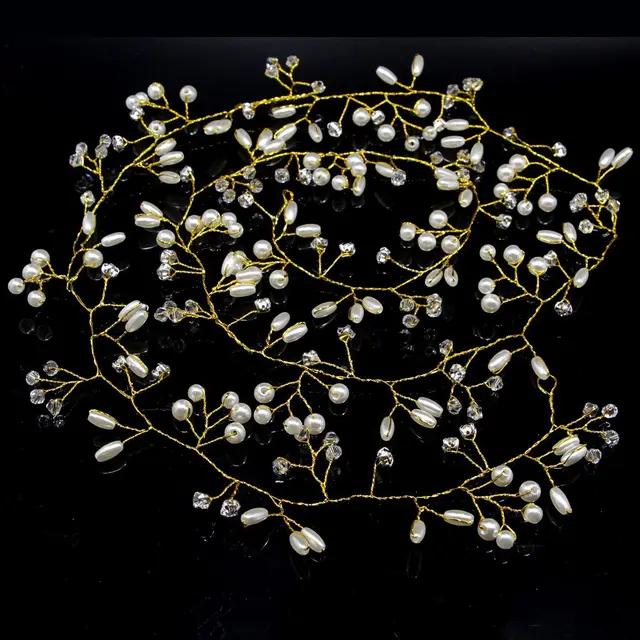 Handmade Crystal Pearl Headband Headdress Wedding Dress Accessories Headband - Shop at LoveMi