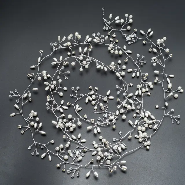 Handmade Crystal Pearl Headband Headdress Wedding Dress Accessories Headband G - Shop at LoveMi