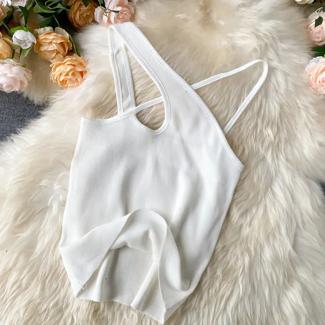 Women's Sexy Outer Wear Cross Short Camisole White - Shop at LoveMi