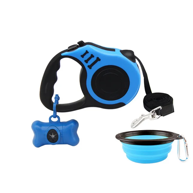 Towing Rope Dog Rope Folding Bowl Toilet Picker Set Blue - Shop at LoveMi