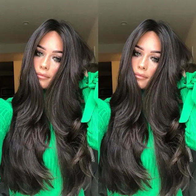 Half length Long Curly Big Wavy Female Long Hair Black - Shop at LoveMi