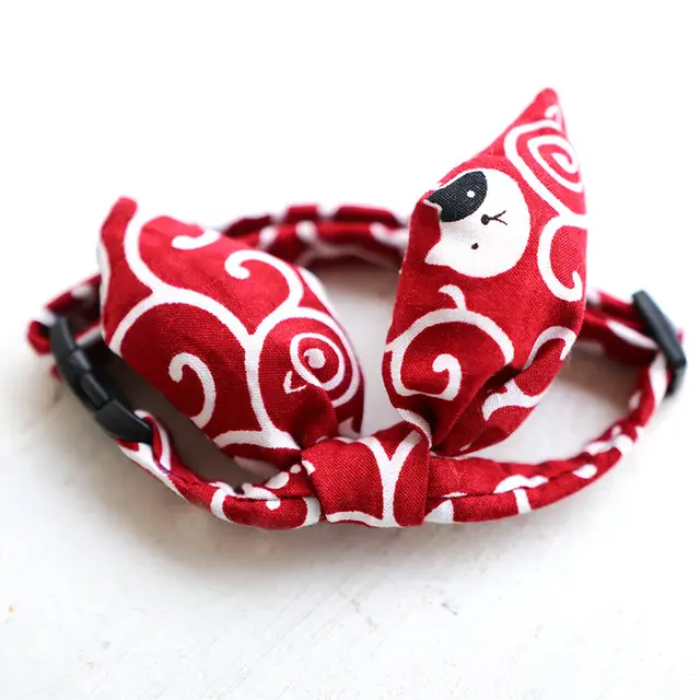 Pet Adjustable Japanese Style Collar And Bow Tie Red - Shop at LoveMi
