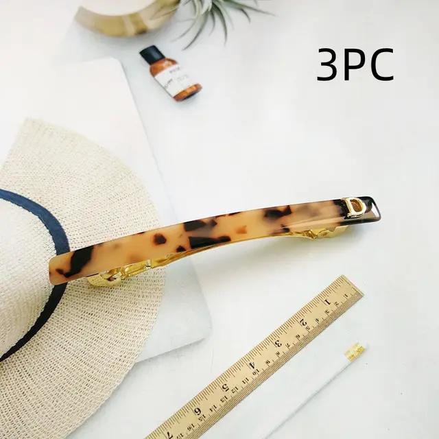 Dai Nuo Korean Version Of Acetic Acid, High End Women's Hair Accessories, Creative And Simple Two Color Fine Hair Clip, Spring Clip, Horizontal Cli... Khaki 3Pc - Shop at LoveMi