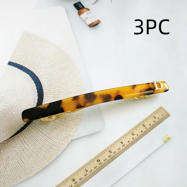 Dai Nuo Korean Version Of Acetic Acid, High End Women's Hair Accessories, Creative And Simple Two Color Fine Hair Clip, Spring Clip, Horizontal Cli... Leopard Print 3Pc - Shop at LoveMi