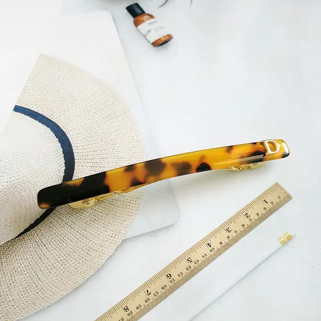 Dai Nuo Korean Version Of Acetic Acid, High End Women's Hair Accessories, Creative And Simple Two Color Fine Hair Clip, Spring Clip, Horizontal Cli... Leopard Print - Shop at LoveMi