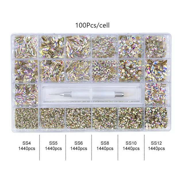 Fashion DIY Nail Art Jewelry Rhinestone Set Silver - Shop at LoveMi