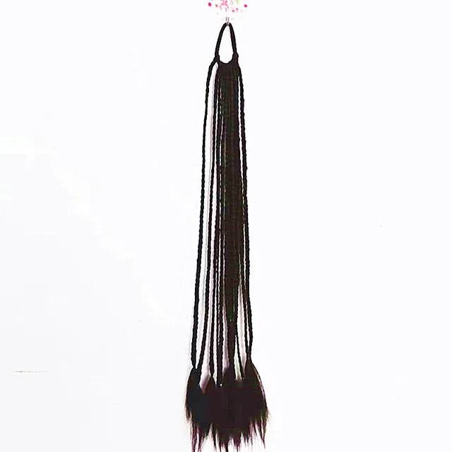 Color Dirty Braided Ponytail Headdress Default - Shop at LoveMi