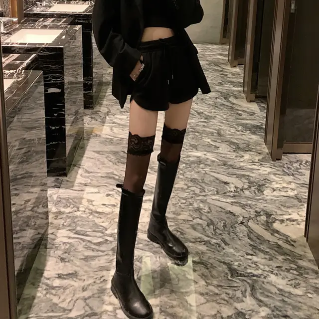 Anti snagging Over the knee Stockings Black - Shop at LoveMi