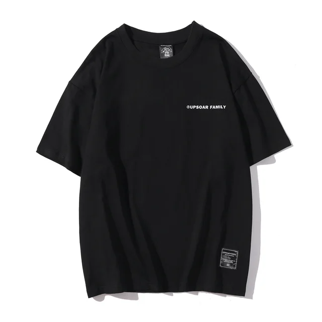 Original Harajuku Fashion Print Loose Men's Short Sleeve Black - Shop at LoveMi