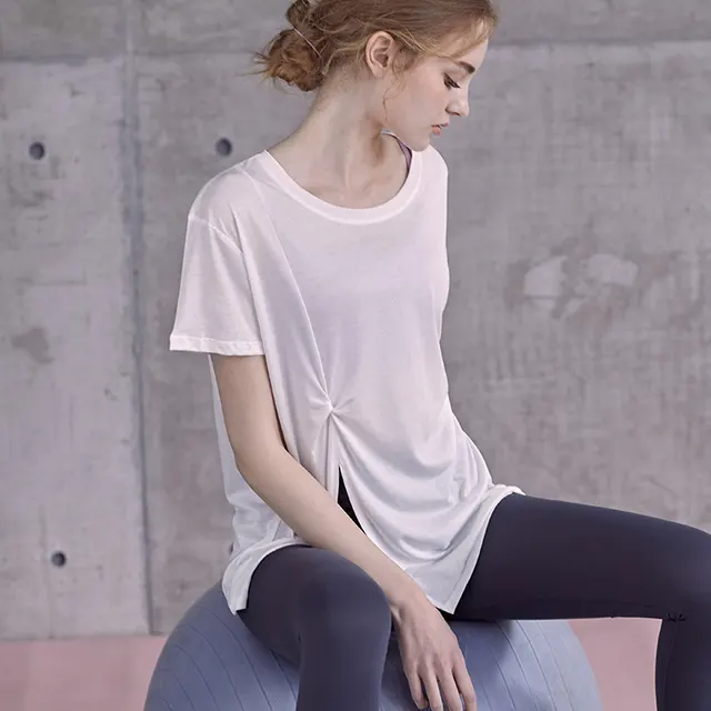 Thin Blouse Loose Quick drying Short sleeved Sports Top White - Shop at LoveMi