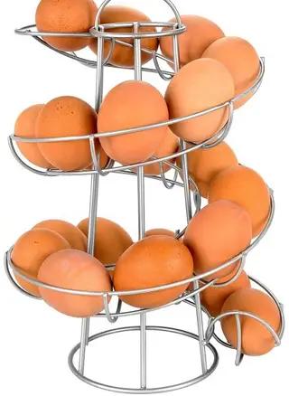 Creative Kitchen Egg Rack Spiral Egg Basket Wrought Iron Practical - Grey