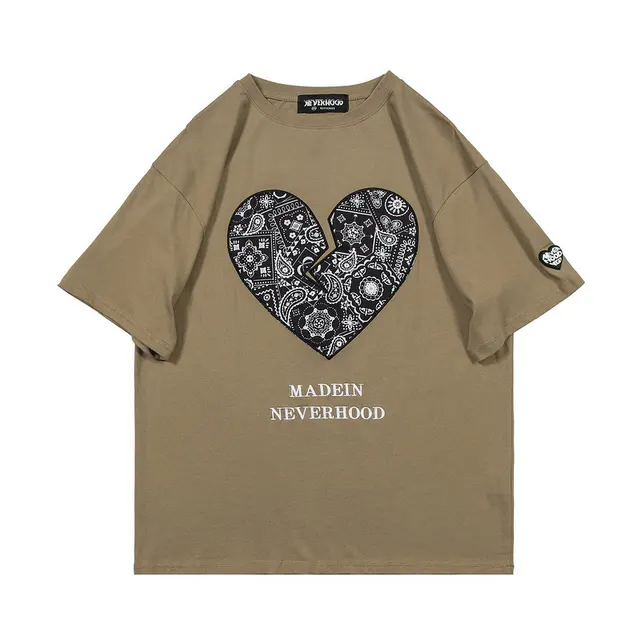 Love West Coast Cashew Print Short Sleeve T shirt Brown - Shop at LoveMi