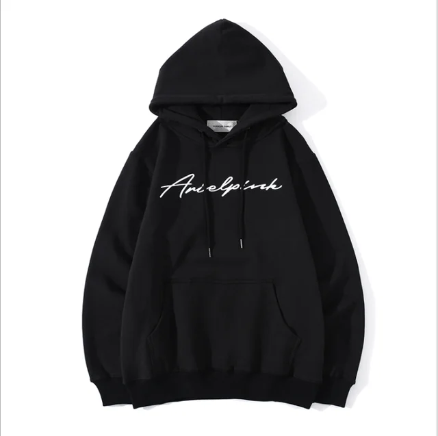 Solid Color Embroidered Letter Pattern Couple Outfit Black - Shop at LoveMi