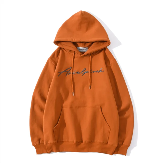 Solid Color Embroidered Letter Pattern Couple Outfit Orange - Shop at LoveMi