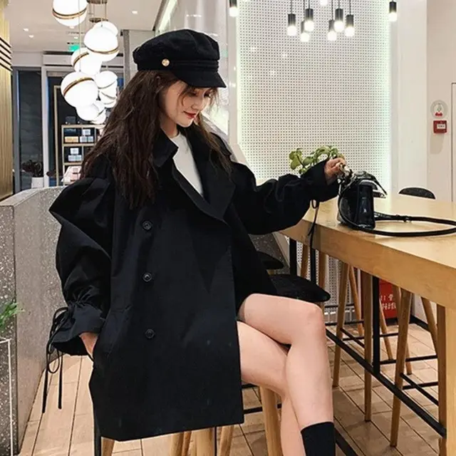 Student Korean Style Loose College Style All match Blouse Black - Shop at LoveMi