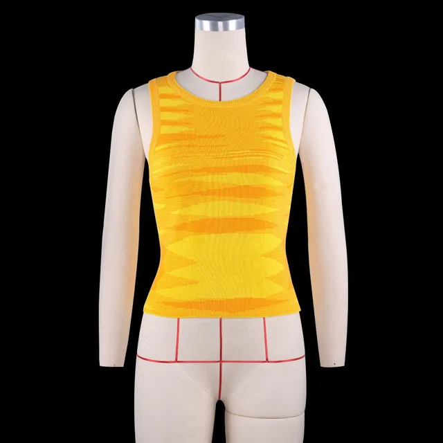 Women's Slim Colored Tops Vest Sweater Yellow - Shop at LoveMi
