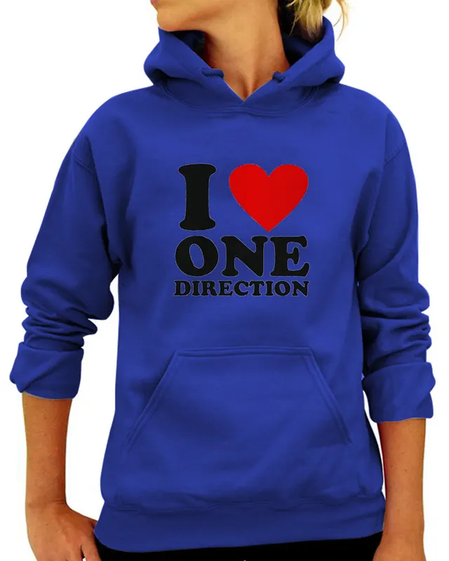 Love ONE DIRECTION Print Hoodie Blue - Shop at LoveMi