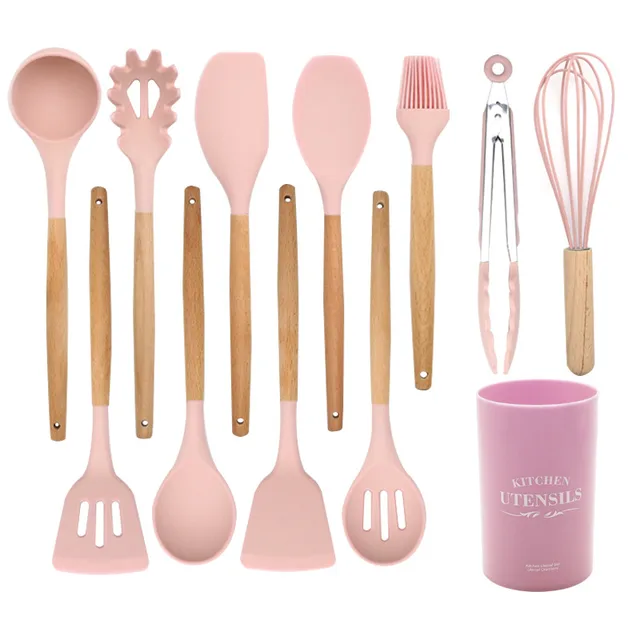 Baking Tools Non stick Cookware Silicone Spatula With Wooden Handle Kitchenware Tube - Shop at LoveMi