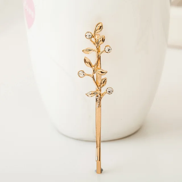Fashion Metal Leaf Shape Hair Clip Barrettes Women Girls Jewelry Hairpin Bobby Pins Ornament Hair Claws Hair Styling Tool - Shop at LoveMi