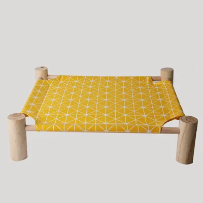 Removable And Washable Solid Wood Pet Dog Bed Yellow - Shop at LoveMi