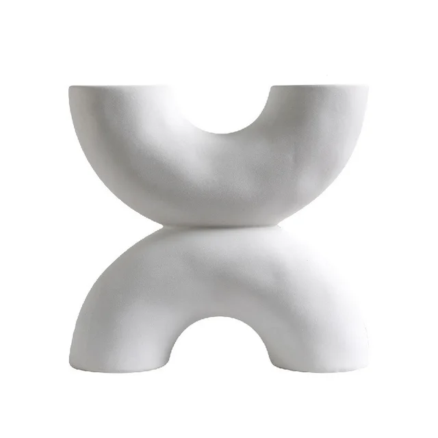 X Shaped Ceramic Decoration TV Cabinet Desktop Porch New Model Room Decorations White - Shop at LoveMi