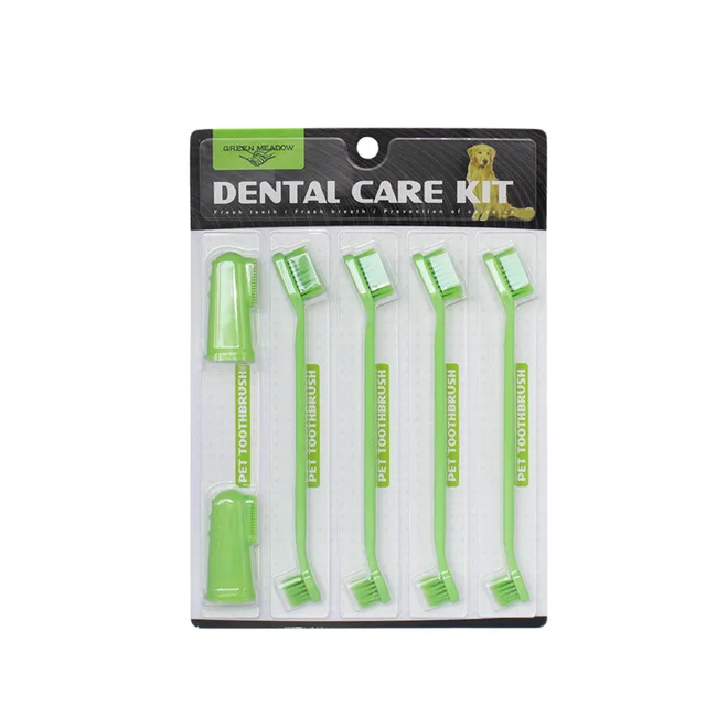 Two Headed Pet Cat Cleaning Toothbrush Green - Shop at LoveMi