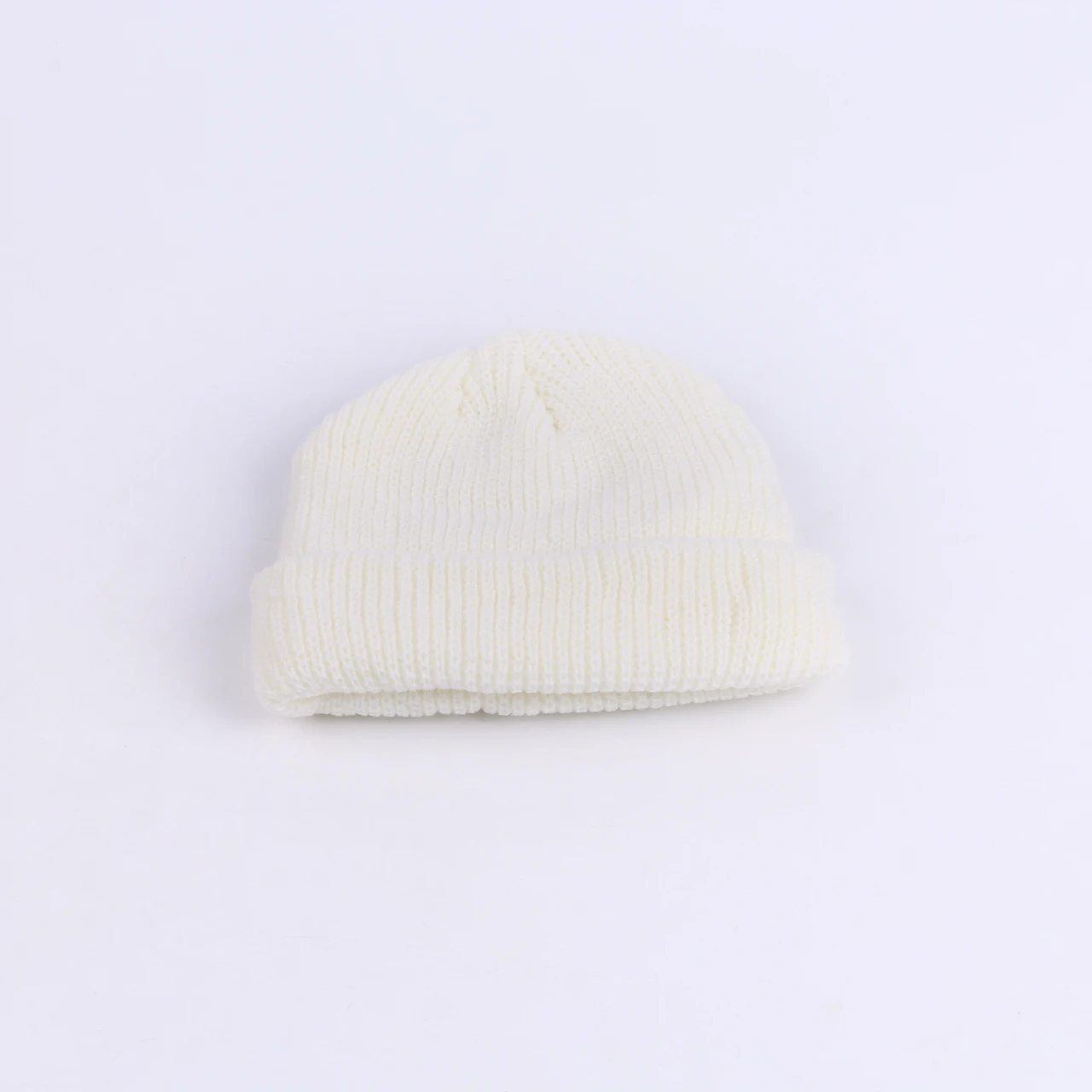 Wool Hat Street Fashion Landlord Hat Short Knitted Melon Skin Hat - Beige