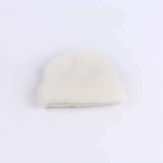 Wool Hat Street Fashion Landlord Hat Short Knitted Melon Skin Hat Beige - Shop at LoveMi