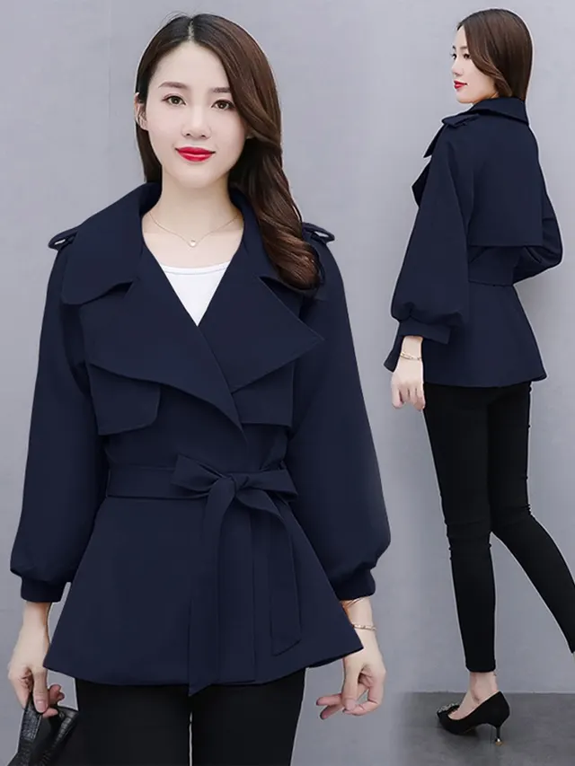 High End Atmospheric Windbreaker, Women's Fashion, Small And Versatile Navy - Shop at LoveMi