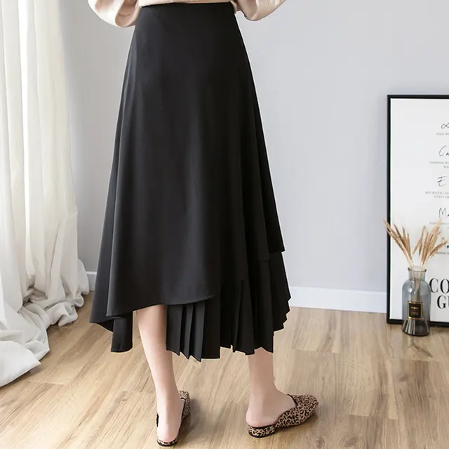 New Hepburn Style High Waist Large Swing Umbrella Skirt Black - Shop at LoveMi