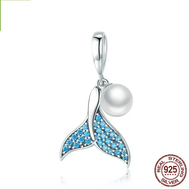 Sterling Silver Bracelet Beads Diamond Charm Blue - Shop at LoveMi