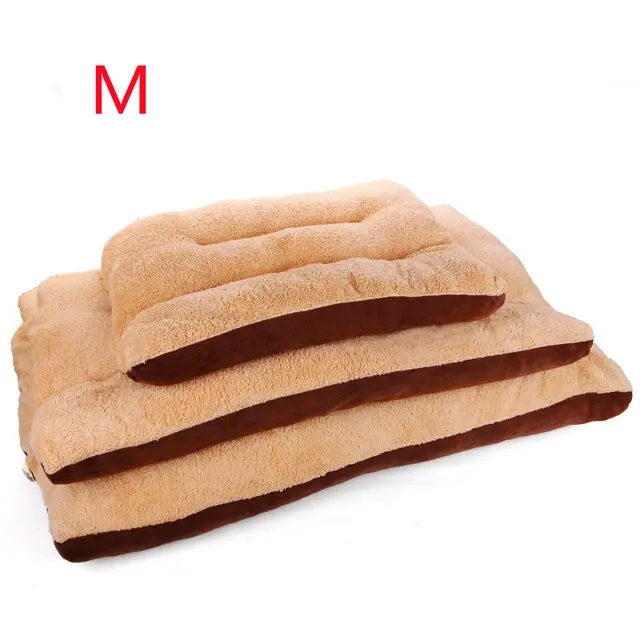 Autumn And Winter New Style Fully Removable And Washable Square Lamb Velvet Pet Kennel Mat Beige - Shop at LoveMi