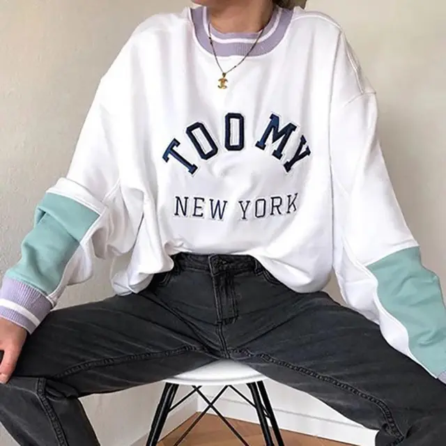 Loose Fashion Blouse Women Casual Long Sleeved Sweater Women White - Shop at LoveMi