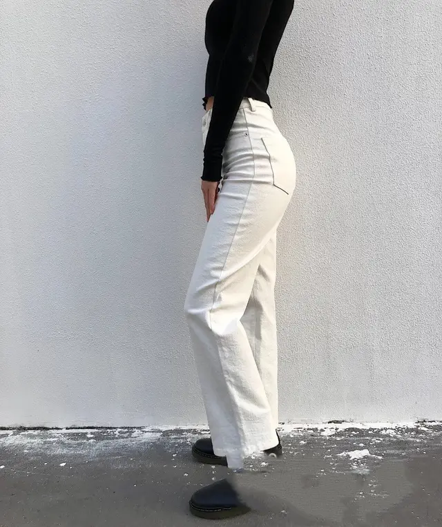 White Straight Leg Pants All Match Loose Fitting Cropped Trousers White - Shop at LoveMi