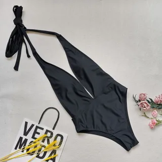 Large Size MM Plus Fat To Increase Sexy One-Piece Bikini Swimsuit - Black