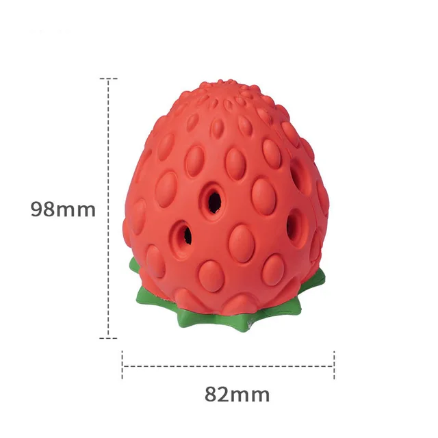 Pet Dog Teeth Cleaning Tooth Bite Resistant Toy Ball Dog Toy Pet Supplies Strawberry - Shop at LoveMi