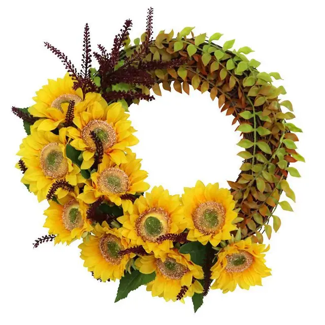 Artificial Silk Flower Thanksgiving Day Door Decoration Wall Hanging Wreath - Shop at LoveMi