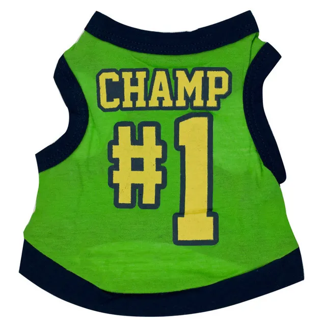 Pet Supplies Dog Clothing Cotton Jersey Printed Sports Small Dog Vest Green - Shop at LoveMi