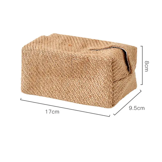 Cotton And Linen Cloth Art Tissue Box Pumping Box Coarse Jute - Shop at LoveMi