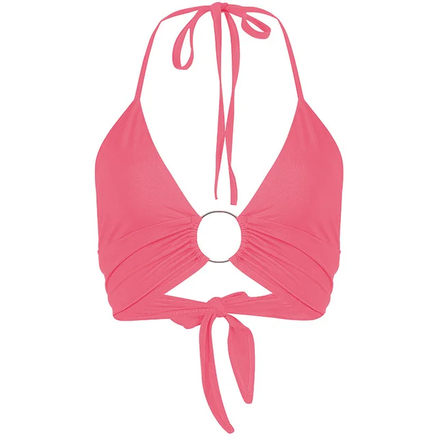 Halter Halter Back And Chest Wrap Women's Inner Vest Top Pink - Shop at LoveMi