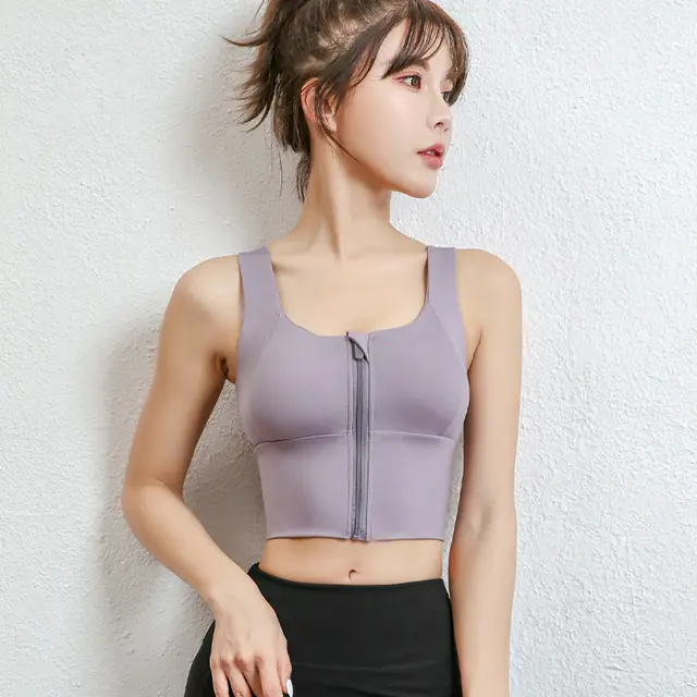 Sports Bra Women Yoga Tank Crop Top Fitness Push Up Sports Bras Shockproof Shirt Girls Running Athletic Purple - Shop at LoveMi