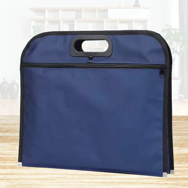 Multifunctional Zipper, Convenient To Carry And Store Document Bag Blue - Shop at LoveMi