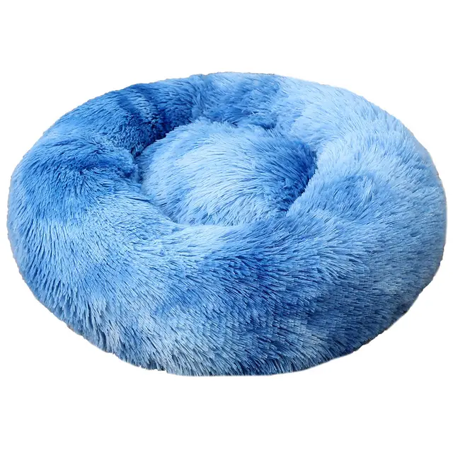 Plush Round Pet Supplies Cat Litter Kennel Tie Dye Sapphire Blue - Shop at LoveMi