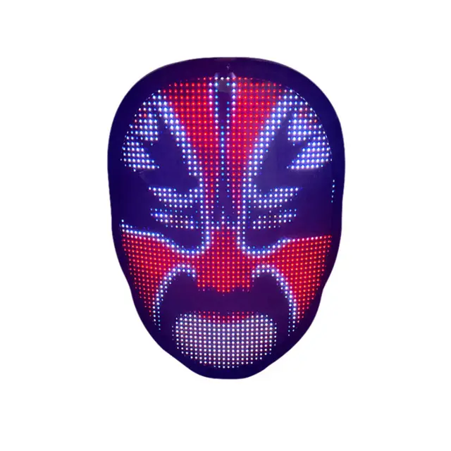 LED Mask Face changing Glowing Mask APP Control DIY Shining Mask for Holiday DJ Party Carnival Battery Models - Shop at LoveMi