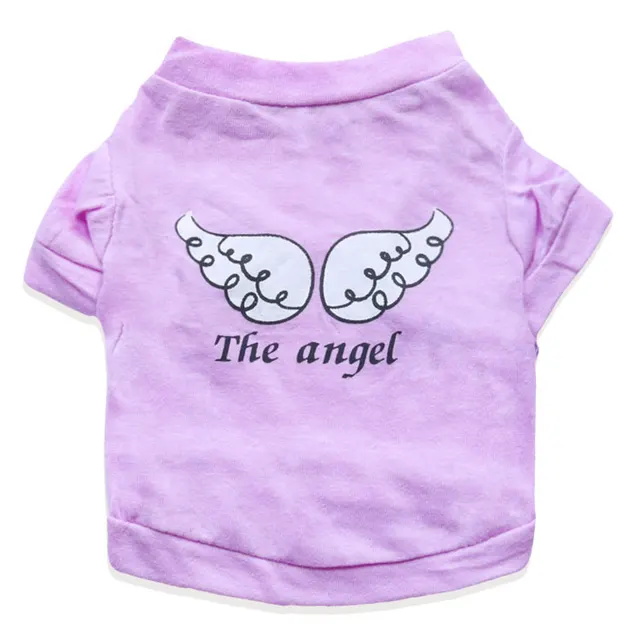 Cotton Jersey Light Green Printed Wings T shirt Small Dog Clothes Purple - Shop at LoveMi