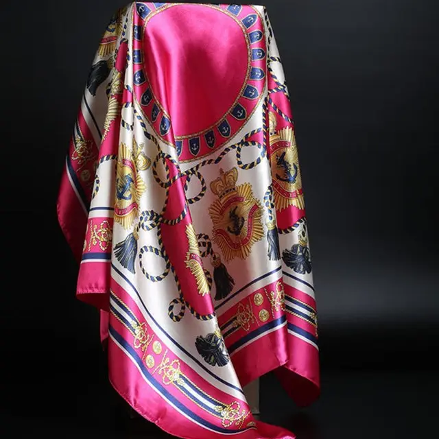 Summer Silk Scarf Women Leopard Print Foulard Square Shawl Yellow - Shop at LoveMi