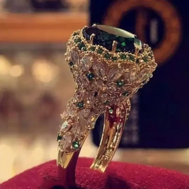 Jewelry European And American Style Diamond Ladies Ring Green - Shop at LoveMi