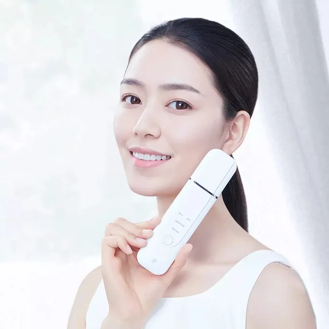 Ultrasonic Ion Cleansing Instrument Facial Skin Pore Ceansing White - Shop at LoveMi