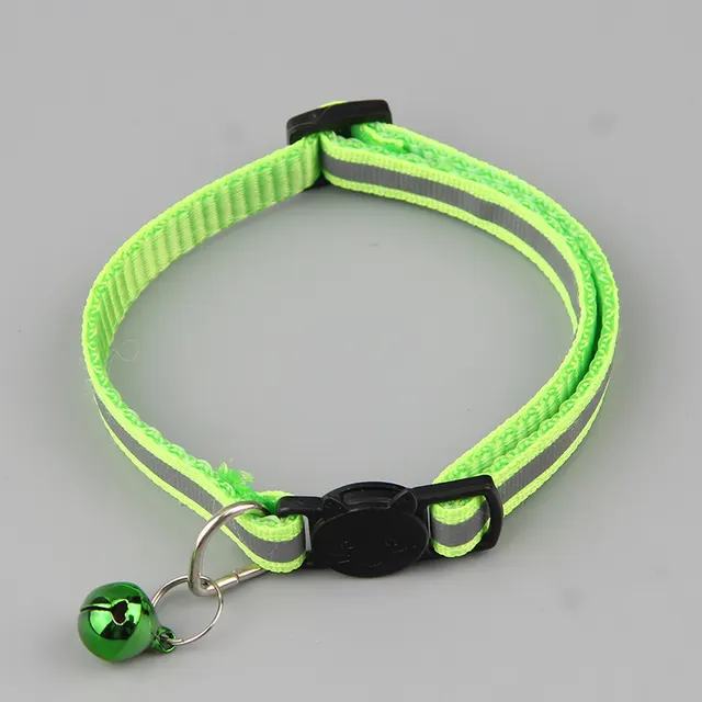 Color Reflective Cat Head Safety Buckle Collar Fluorescent Green - Shop at LoveMi